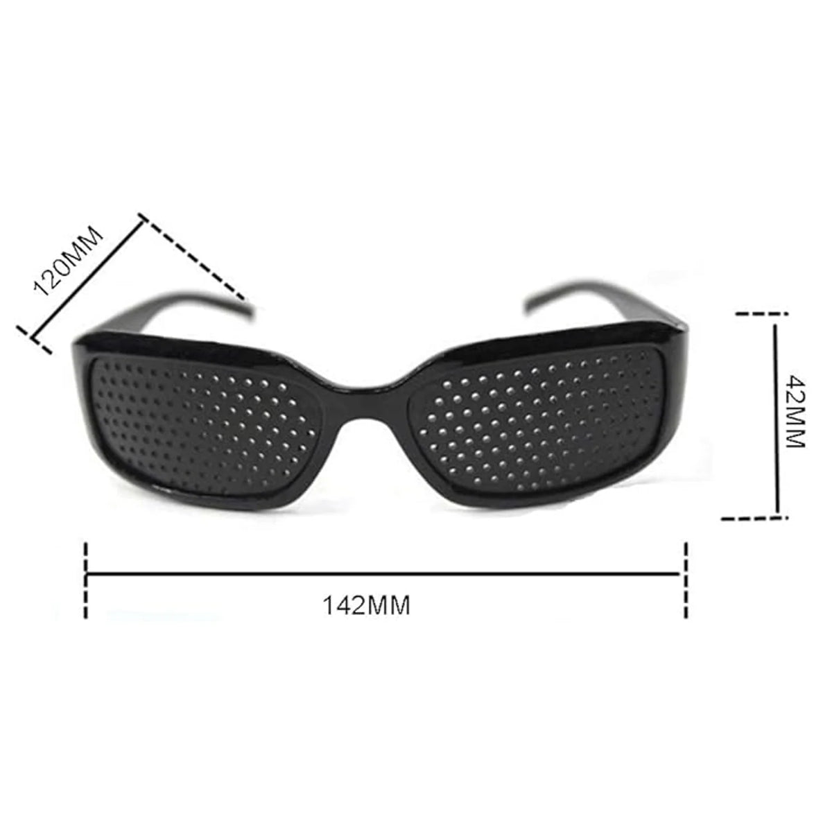 Dimensions of HopeLens pinhole glasses Sport model.